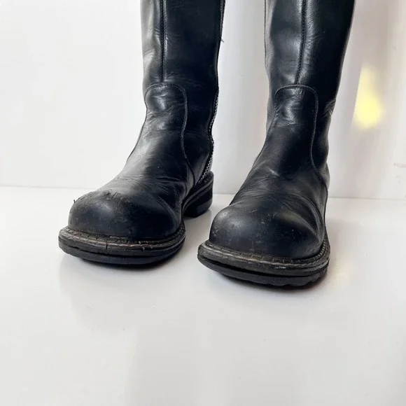 Vintage John Fluevog Black Leather Knee-High Biker Boots Women's Size 8 - Picture 13 of 13